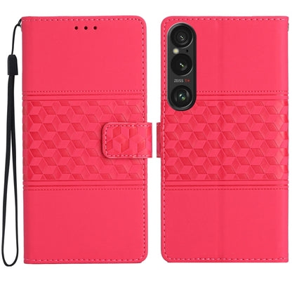 Diamond Embossed Skin Feel Leather Phone Case, For Sony Xperia 10 VII, For Sony Xperia 10 VI, For Sony Xperia 1 VI