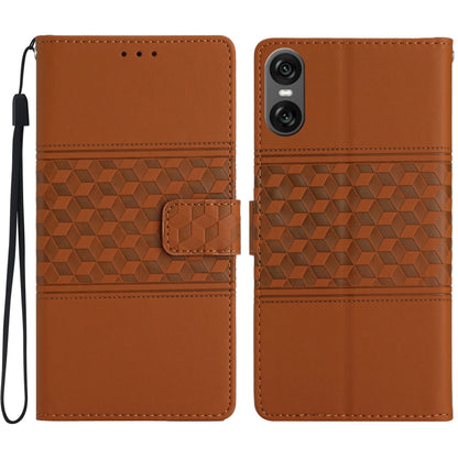 Diamond Embossed Skin Feel Leather Phone Case, For Sony Xperia 10 VII, For Sony Xperia 10 VI, For Sony Xperia 1 VI