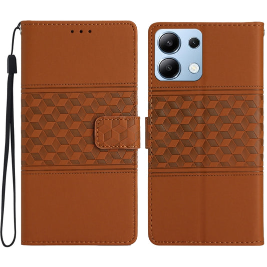 Diamond Embossed Skin Feel Leather Phone Case, For Redmi Note 13 4G