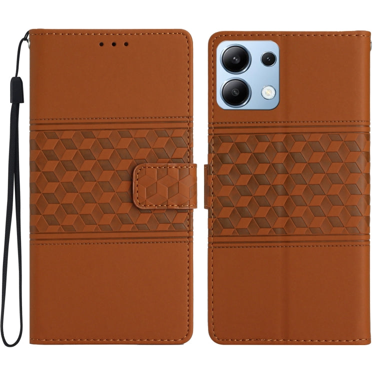 Diamond Embossed Skin Feel Leather Phone Case, For Redmi Note 14 Pro 4G, For Redmi Note 14 4G 163.25mm, For Redmi 14C 4G, For Redmi Note 13 Pro 4G