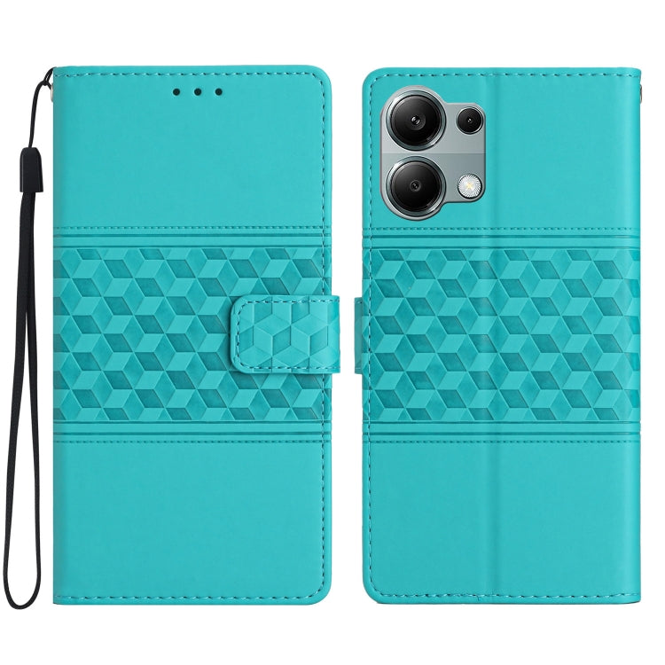 Diamond Embossed Skin Feel Leather Phone Case, For Redmi Note 14 Pro 4G, For Redmi Note 14 4G 163.25mm, For Redmi 14C 4G, For Redmi Note 13 Pro 4G