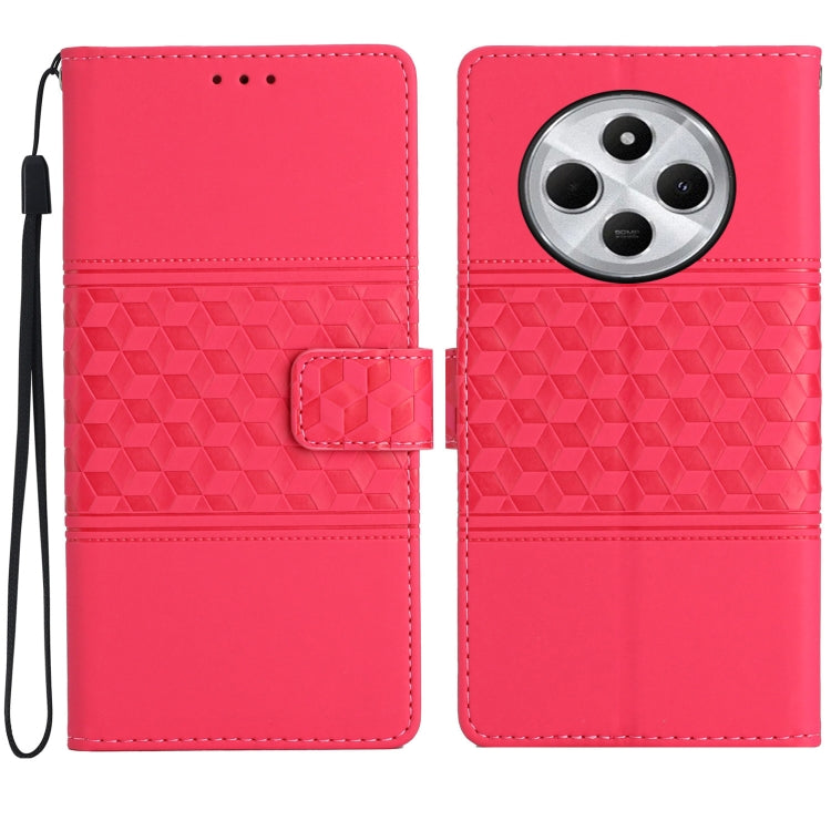 Diamond Embossed Skin Feel Leather Phone Case, For Redmi Note 14 Pro 4G, For Redmi Note 14 4G 163.25mm, For Redmi 14C 4G, For Redmi Note 13 Pro 4G