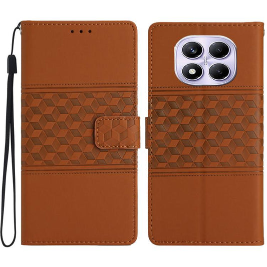 Diamond Embossed Skin Feel Leather Phone Case, For Redmi Note 14 Pro 4G, For Redmi Note 14 4G 163.25mm, For Redmi 14C 4G, For Redmi Note 13 Pro 4G