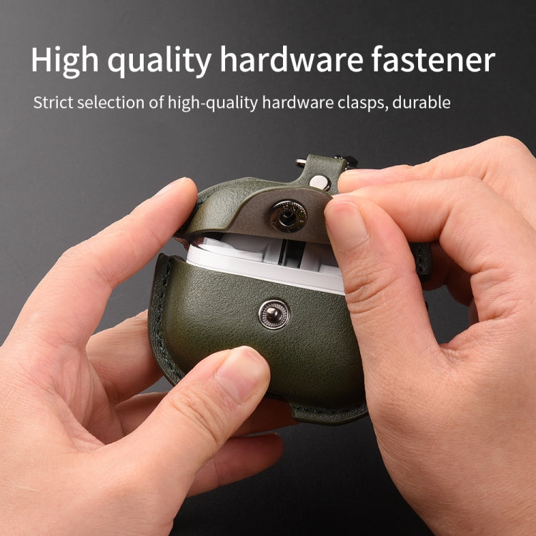 Business Leather Bluetooth Earphone Protective Case with Hook, For Samsung Galaxy Buds3 FE, For Samsung Galaxy Buds 3