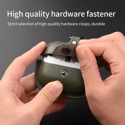 Business Leather Bluetooth Earphone Protective Case with Hook, For Samsung Galaxy Buds3 FE, For Samsung Galaxy Buds 3