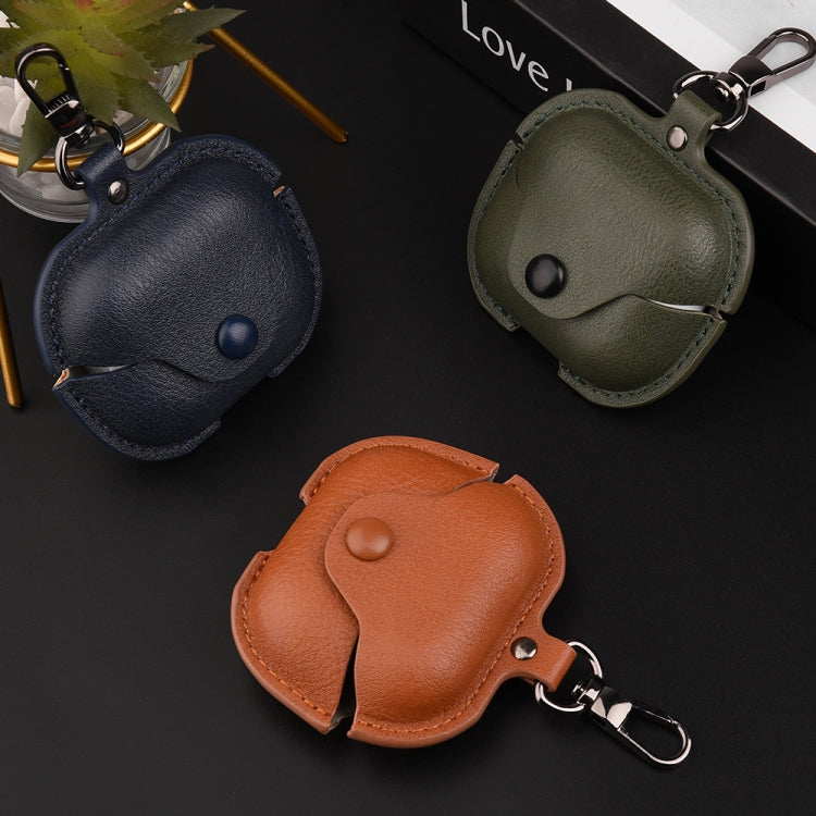 Business Leather Bluetooth Earphone Protective Case with Hook, For Samsung Galaxy Buds3 FE, For Samsung Galaxy Buds 3