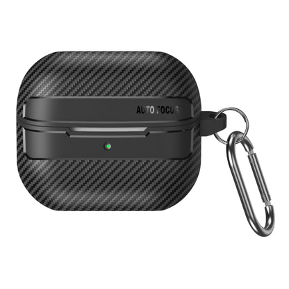 Carbon Fiber Texture Earphone Protective Case with Carabiner, For Samsung Galaxy Buds3 / 3 Pro