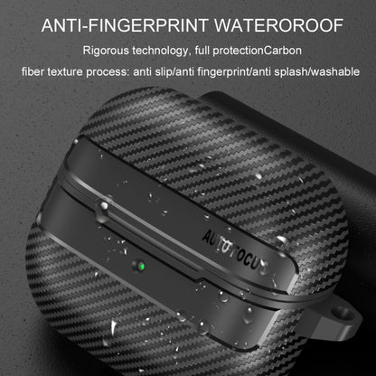 Carbon Fiber Texture Earphone Protective Case with Carabiner, For Samsung Galaxy Buds3 / 3 Pro