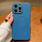 Solid Color Liquid Silicone MagSafe Magnetic Phone Case, For iPhone 15 Pro