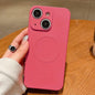 Solid Color Liquid Silicone MagSafe Magnetic Phone Case, For iPhone 13