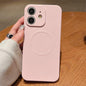 Solid Color Liquid Silicone MagSafe Magnetic Phone Case, For iPhone 12
