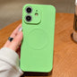 Solid Color Liquid Silicone MagSafe Magnetic Phone Case, For iPhone 12