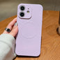 Solid Color Liquid Silicone MagSafe Magnetic Phone Case, For iPhone 12
