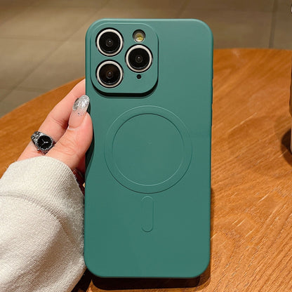 Solid Color Liquid Silicone MagSafe Magnetic Phone Case, For iPhone 11 Pro Max