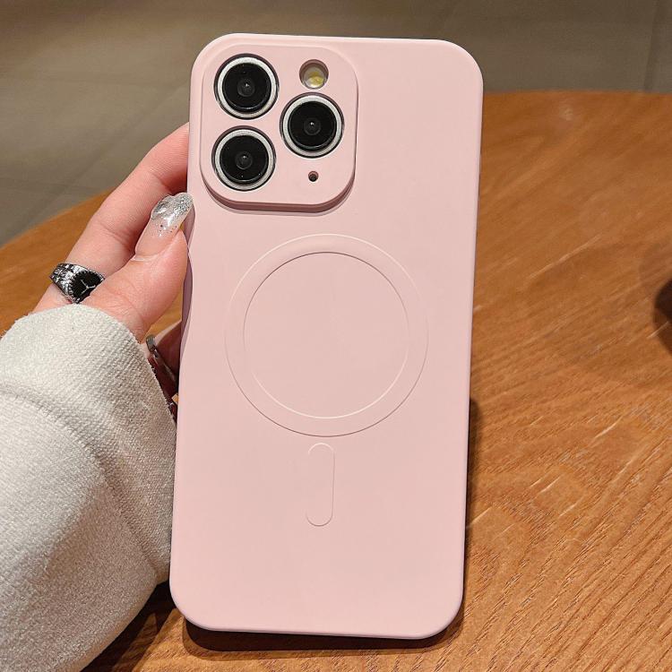 Solid Color Liquid Silicone MagSafe Magnetic Phone Case, For iPhone 11 Pro Max