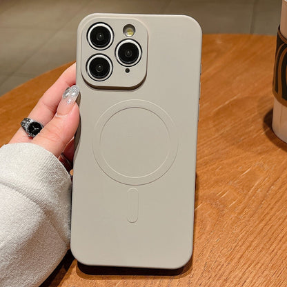 Solid Color Liquid Silicone MagSafe Magnetic Phone Case, For iPhone 11 Pro Max