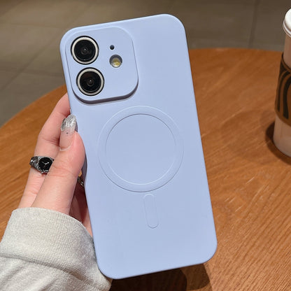 Solid Color Liquid Silicone MagSafe Magnetic Phone Case, For iPhone 11