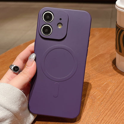 Solid Color Liquid Silicone MagSafe Magnetic Phone Case, For iPhone 11