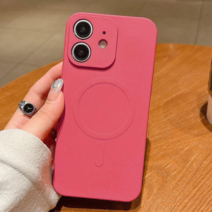Solid Color Liquid Silicone MagSafe Magnetic Phone Case, For iPhone 11