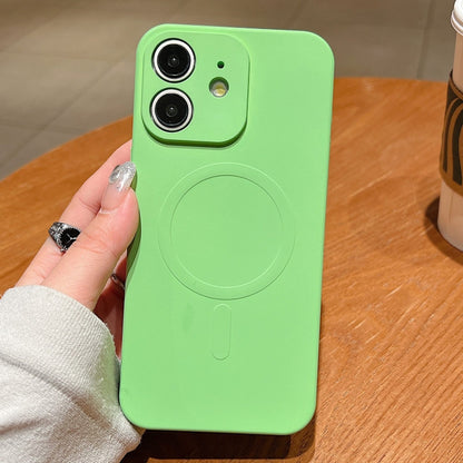 Solid Color Liquid Silicone MagSafe Magnetic Phone Case, For iPhone 11