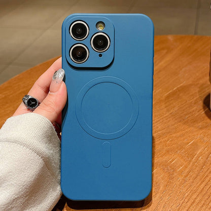 Solid Color Liquid Silicone MagSafe Magnetic Phone Case, For iPhone 11 Pro