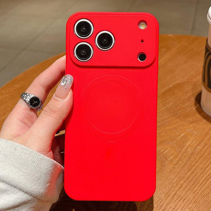 Solid Color Liquid Silicone MagSafe Magnetic Phone Case, For iPhone 17 Pro Max