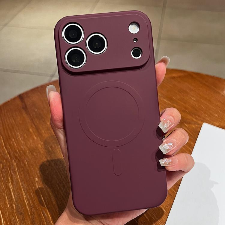 Solid Color Liquid Silicone MagSafe Magnetic Phone Case, For iPhone 17 Pro Max