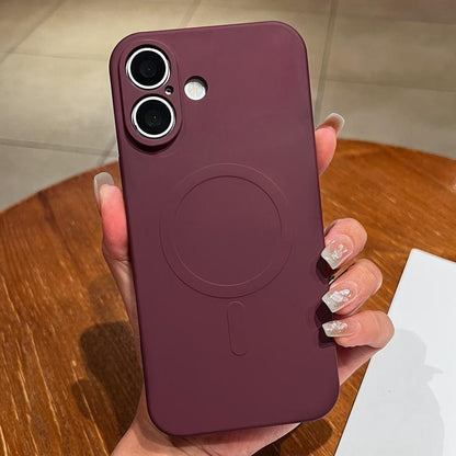 Solid Color Liquid Silicone MagSafe Magnetic Phone Case, For iPhone 17