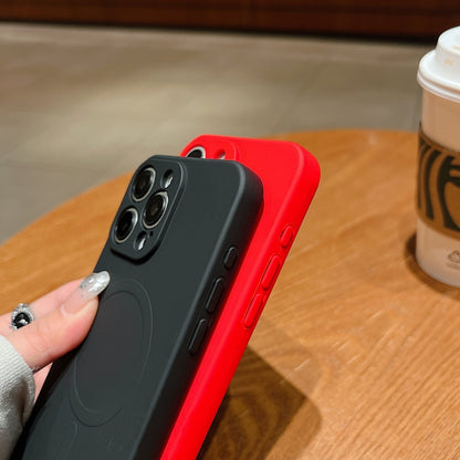 Solid Color Liquid Silicone MagSafe Magnetic Phone Case, For iPhone 11 Pro Max