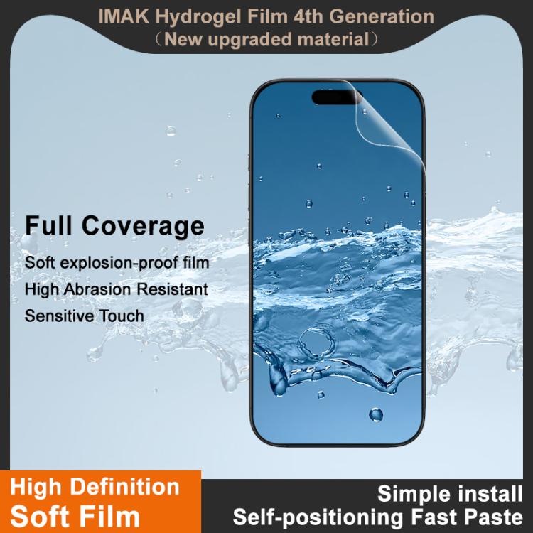 imak 4th Generation  Full Coverage Screen Hydrogel Film Protector, For iPhone 17 Pro Max, For iPhone 17 Pro / 17, For iPhone Air, For iPhone 16e, For iPhone 16 Pro Max, For iPhone 16 Pro, For iPhone 16 Plus, For iPhone 16