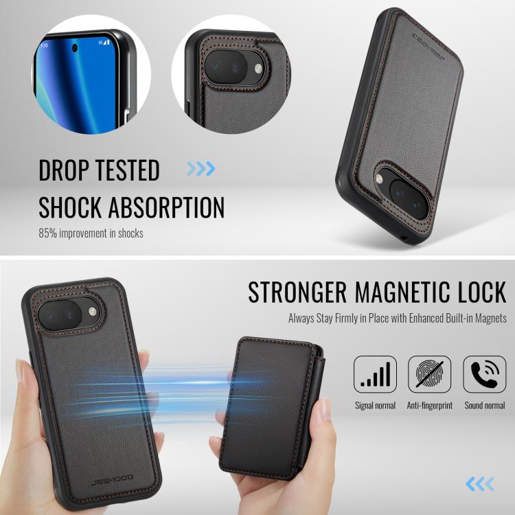 JEEHOOD J05 Business Magnetic Style RFID Leather Phone Case, For Google Pixel 10a, For Google Pixel 9a, For Google Pixel 9 Pro XL, For Google Pixel 9 / 9 Pro