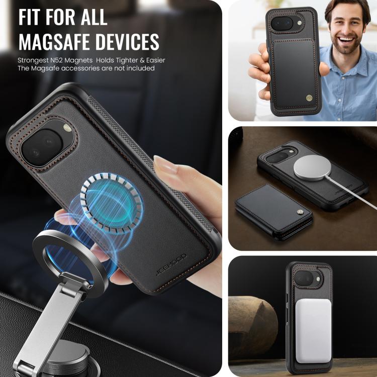 JEEHOOD J05 Business Magnetic Style RFID Leather Phone Case, For Google Pixel 10a, For Google Pixel 9a, For Google Pixel 9 Pro XL, For Google Pixel 9 / 9 Pro