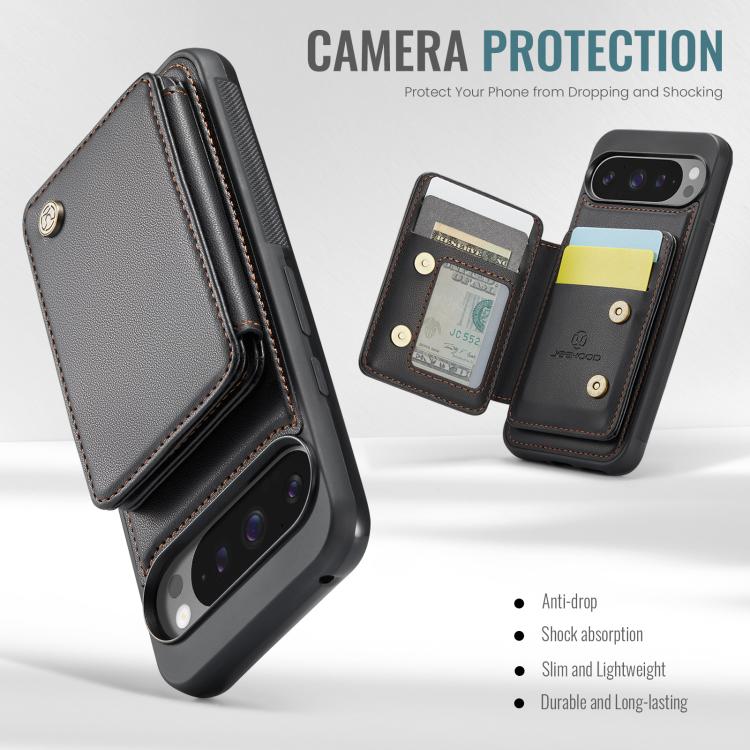 JEEHOOD J05 Business Magnetic Style RFID Leather Phone Case, For Google Pixel 11 Pro XL, For Google Pixel 11 / 11 Pro, For Google Pixel 10a, For Google Pixel 9a