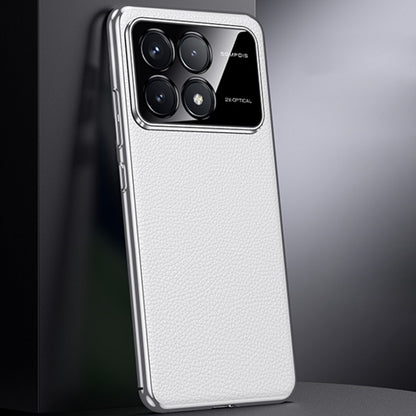 First Layer Cowhide Leather Electroplated PC Phone Case, For Redmi K70 Ultra, For Redmi K70 / K70 Pro, For Redmi K70 Champion