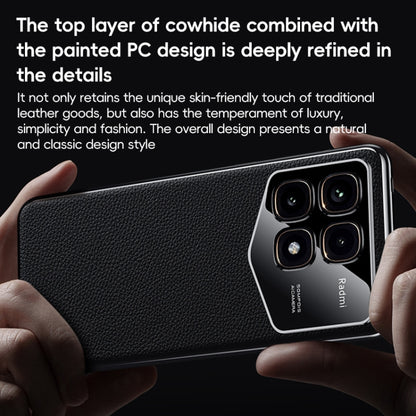 First Layer Cowhide Leather Electroplated PC Phone Case, For Redmi K70 Ultra, For Redmi K70 / K70 Pro, For Redmi K70 Champion