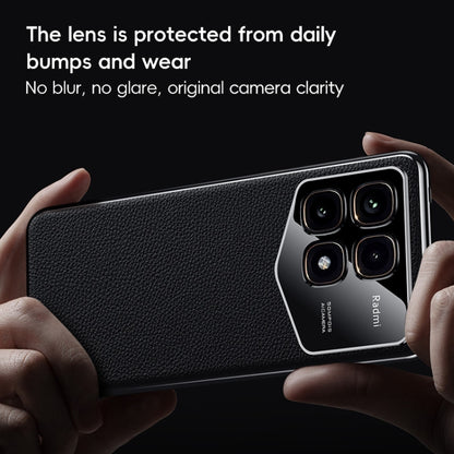 First Layer Cowhide Leather Electroplated PC Phone Case, For Redmi K70 Ultra, For Redmi K70 / K70 Pro, For Redmi K70 Champion