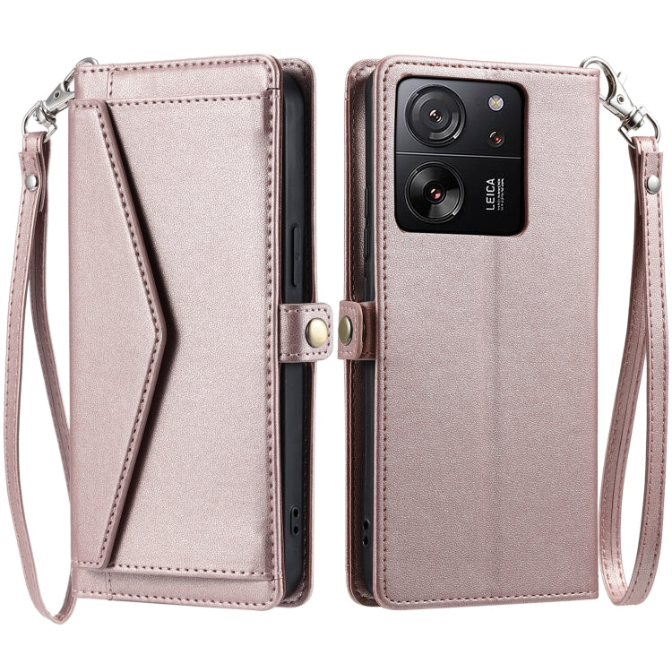 Wallet Multi-card Slot Leather Phone Case with Lanyard