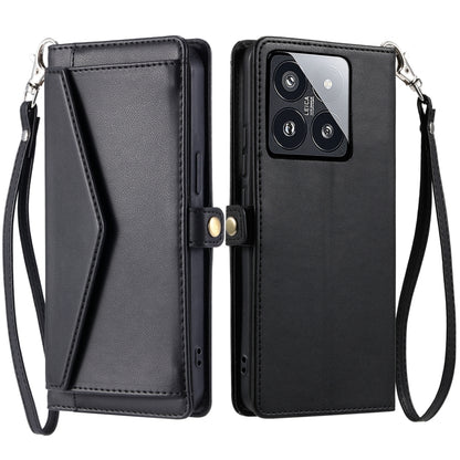 Wallet Multi-card Slot Leather Phone Case with Lanyard