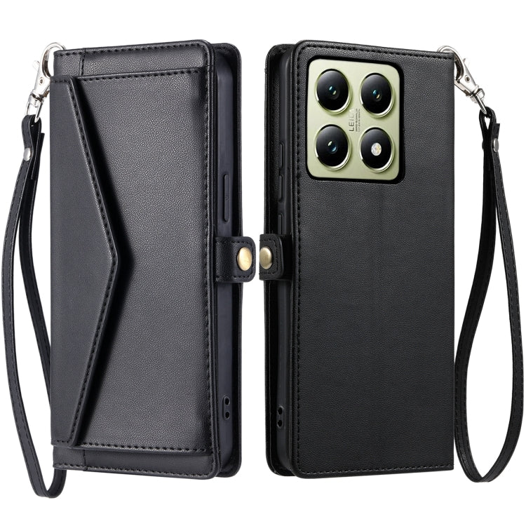 Wallet Multi-card Slot Leather Phone Case with Lanyard