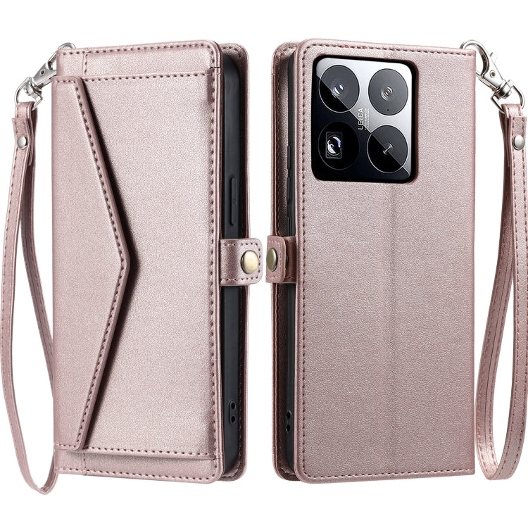 Wallet Multi-card Slot Leather Phone Case with Lanyard