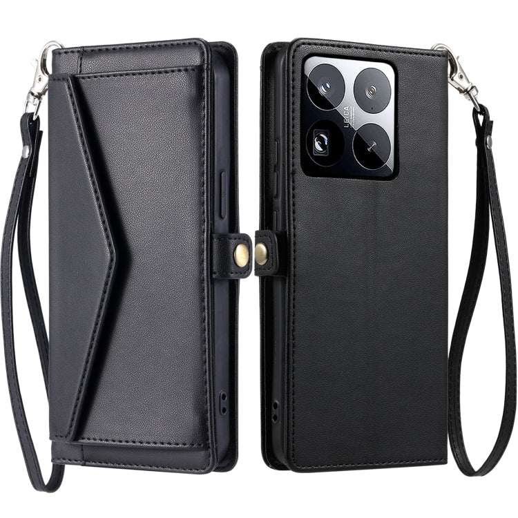Wallet Multi-card Slot Leather Phone Case with Lanyard