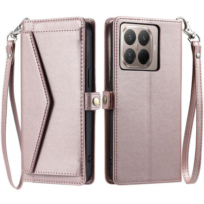 Wallet Multi-card Slot Leather Phone Case with Lanyard