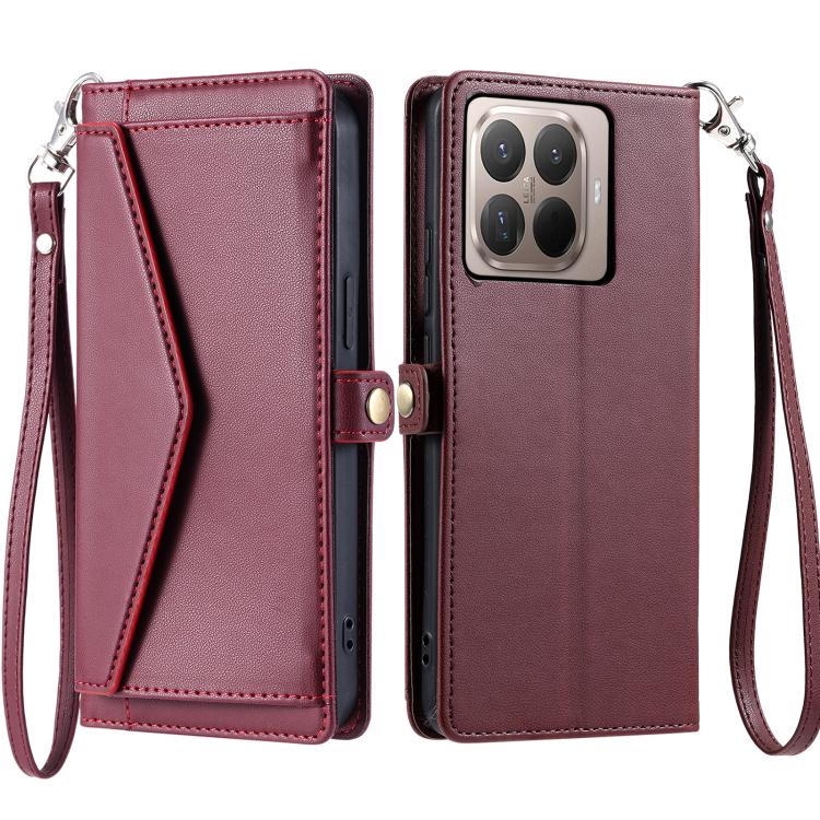 Wallet Multi-card Slot Leather Phone Case with Lanyard
