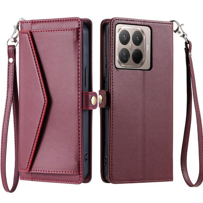 Wallet Multi-card Slot Leather Phone Case with Lanyard