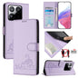 Cat Rat Embossed Pattern RFID Leather Phone Case with Lanyard, For Xiaomi 15T 5G, For Xiaomi Civi 5 Pro 5G, For Xiaomi 15S Pro 5G, For Xiaomi Poco M7 5G / C75 4G