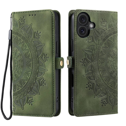Skin Feel Totem Embossed Leather Phone Case, For iPhone 16, For iPhone 15 Pro Max, For iPhone 15 Pro, For iPhone 15 Plus