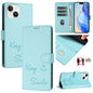 Smile Embossing RFID Leather Phone Case, For iPhone 15, For iPhone 14 Plus, For iPhone 14 / 13, For iPhone 14 Pro