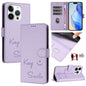 Smile Embossing RFID Leather Phone Case, For iPhone 15, For iPhone 14 Plus, For iPhone 14 / 13, For iPhone 14 Pro