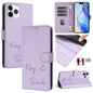Smile Embossing RFID Leather Phone Case, For iPhone 11 Pro Max, For iPhone 11, For iPhone 11 Pro, For iPod Touch 7 / 6 / 5