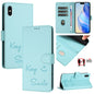 Smile Embossing RFID Leather Phone Case, For iPhone X / XS, For iPhone XR, For iPhone XS Max, For iPhone 8 Plus / 7 Plus